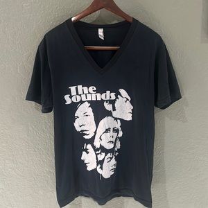 The sounds band Vneck short sleeve black T-shirt men